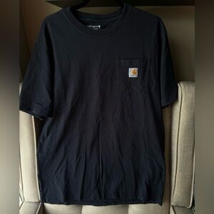 Carhartt Men’s Black Front Pocket Tshirt Size M Relaxed Fit Pocket Logo T-Shirt